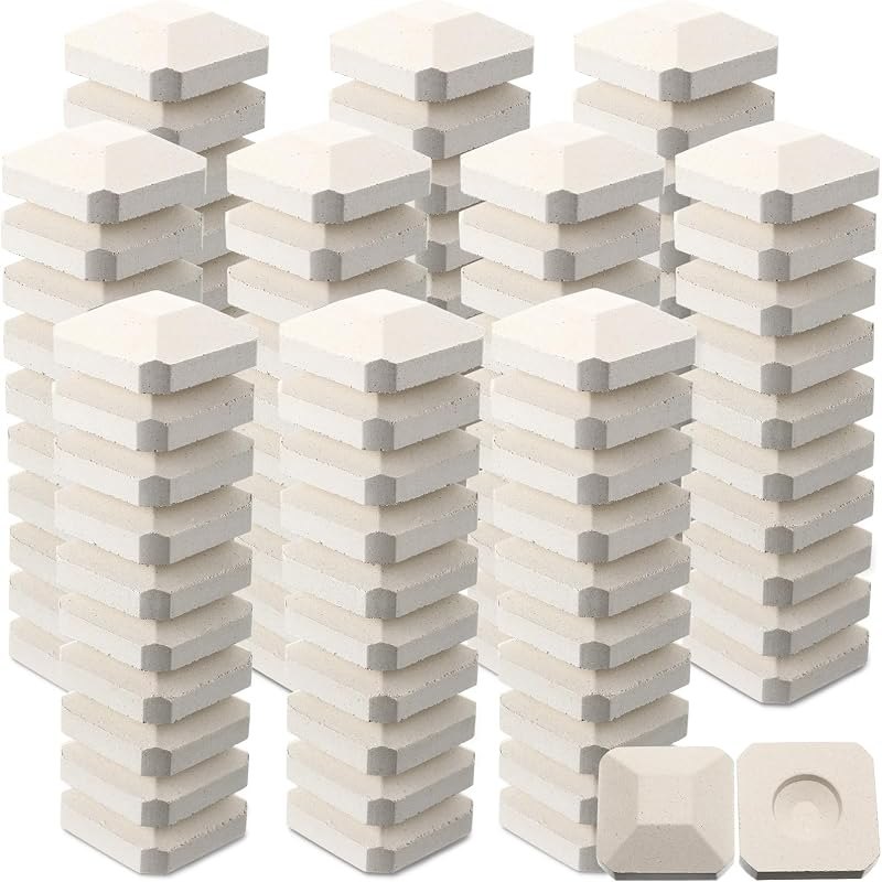 Baquler 100 Pcs Ceramic Briquettes for Gas Grill Replacement 2"x2" Universal BBQ Grill Briquettes, Reusable Even Heat