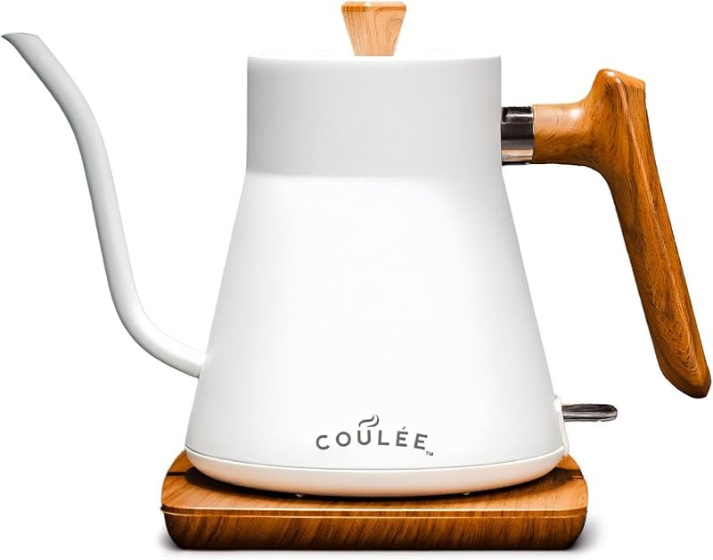 Gooseneck Electric Kettle, Stainless Steel, for Coffee & Tea, White — coffee gooseneck kettle for coffee gooseneck