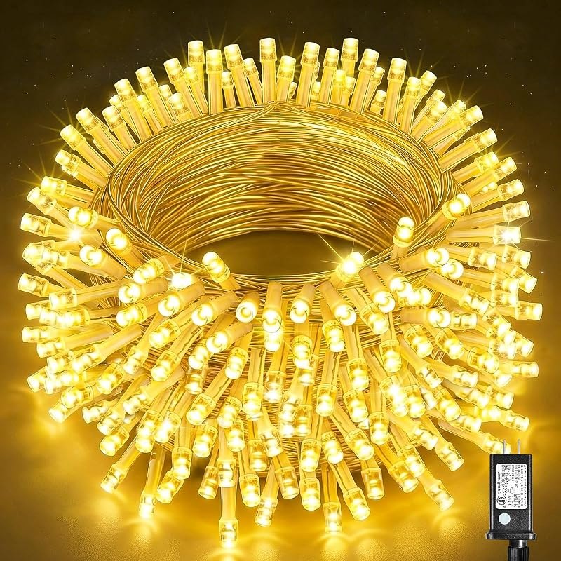 100ft String Lights Indoor 300 LED Christmas Lights Outdoor Connectable Twinkle Fairy Lights Plug in Clear Wire for