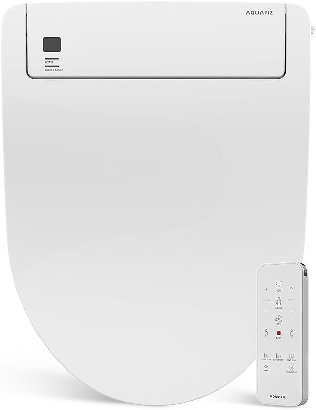 Bidet Seat with Warm Water and Dryer - Electrically Heated Elongated Toilet Seat with Adjustable Temperature, Gentle