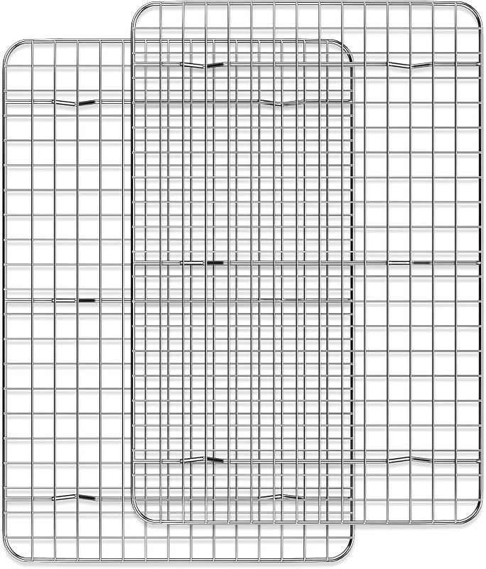 Cooling Rack for Baking 2-Pack, 15 x 10 Inches Baking Rack, Stainless Steel Wire Cookie Rack Fits Jelly Roll Sheet