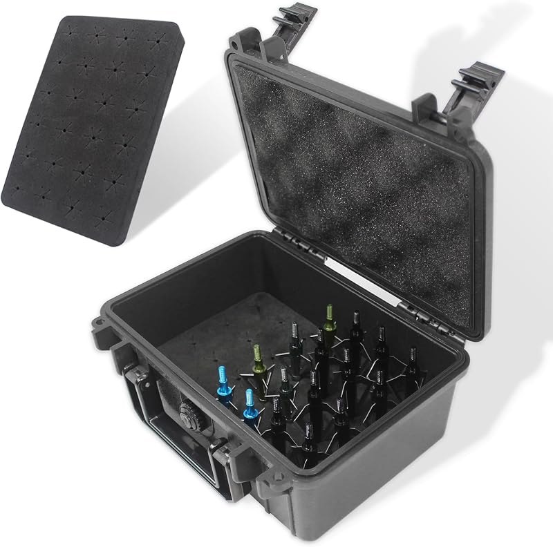 Archery Broadhead Case Arrows Box Hunting Accessory Waterproof Storage Holder Holds 28 Fixed or Mech Broadheads(Case