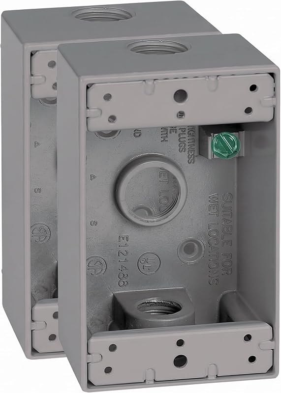 Sigma Engineered Solutions 14250 Metal Electrical Outlet Box, Weatherproof, Easy Mount Plug and Receptacle Protector