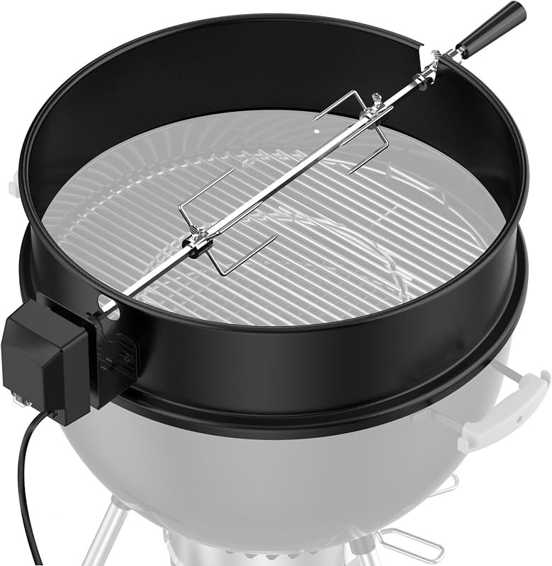 Skyflame Charkettle Rotisserie Ring Kit for Weber 22-Inch Kettle, Black — best grill rotisserie kit for grill