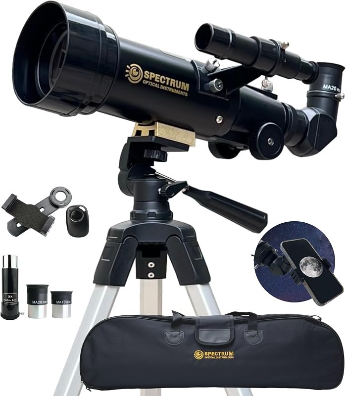SpectrumOI Telescope for Kids, Telescope for Adults Astronomy Gifts for Kids 8-12 - Premium Refractor 70mm Aperture