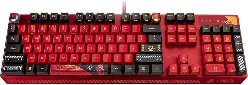ROG Strix Scope RX EVA-02 Edition, 100% RGB Gaming Keyboard, ROG RX Red Optical Mechanical Switches, IP57 Water