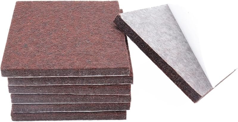 6Pcs Square Felt Furniture Pads, 4 inch x 4 inch Self Adhesive Cuttable Anti Scratch Floor Protectors for Furniture