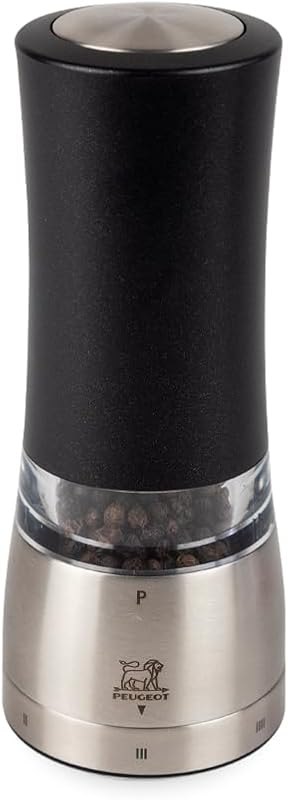 PEUGEOT - Daman u'Select Electric Pepper Mill 16cm -6.3 in. 6 Preset Grinding Settings Designed In France - Iridescent