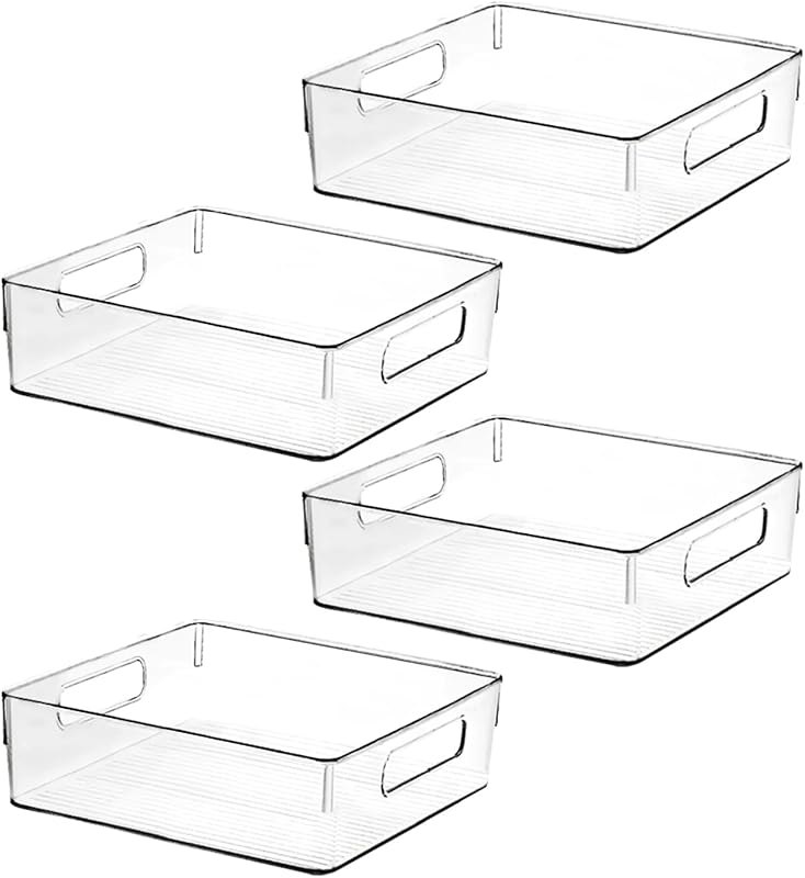 Clear Plastic Storage Bins, Pantry Organizers and Storage, Kitchen Organization and Storage Containers Bins for