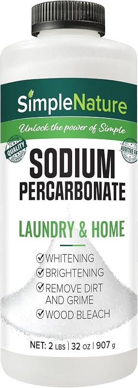 SimpleNature Sodium Percarbonate (2 lbs) - Versatile Scent-Free Cleaner for Home, Laundry, and Decking - Pure Oxygen