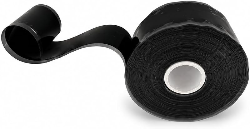 Self Fusing Silicone Tape for Plumbing Black 1.5" X 36-Foot Non-Adhesive Leak Seal Tape Waterproof, Multi-Purpose