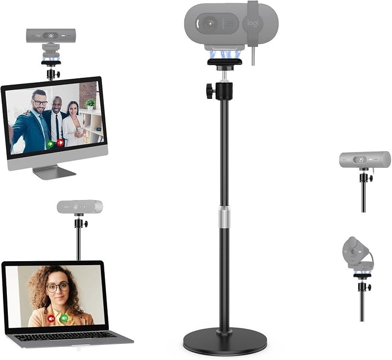 Brio Webcam Stand Holder, Magnetic Webcam Desktop Tripod Mount Compatible with Logitech Brio 101 100/Brio 301 300/Brio