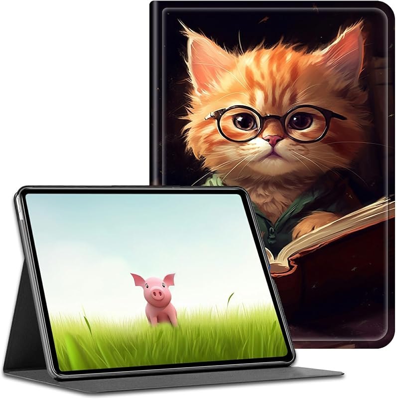 Case for Kindle Paperwhite 10th 2018,Kitten with Glasses — Kindle folio with stand for kindle folio stand