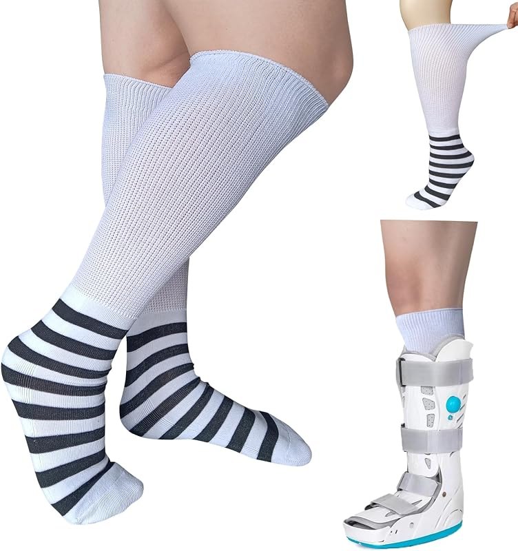 CIRZUEX Walking Boot Socks Extra Wide Replacement Liner Cast Cover — Yoga Recovery Boot Sock for yoga recovery boot sock