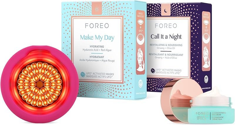 FOREO UFO 3 LED Face Mask Device + 14 Masks + IRIS Brightening Eye Cream — best LED face mask cordless for led face