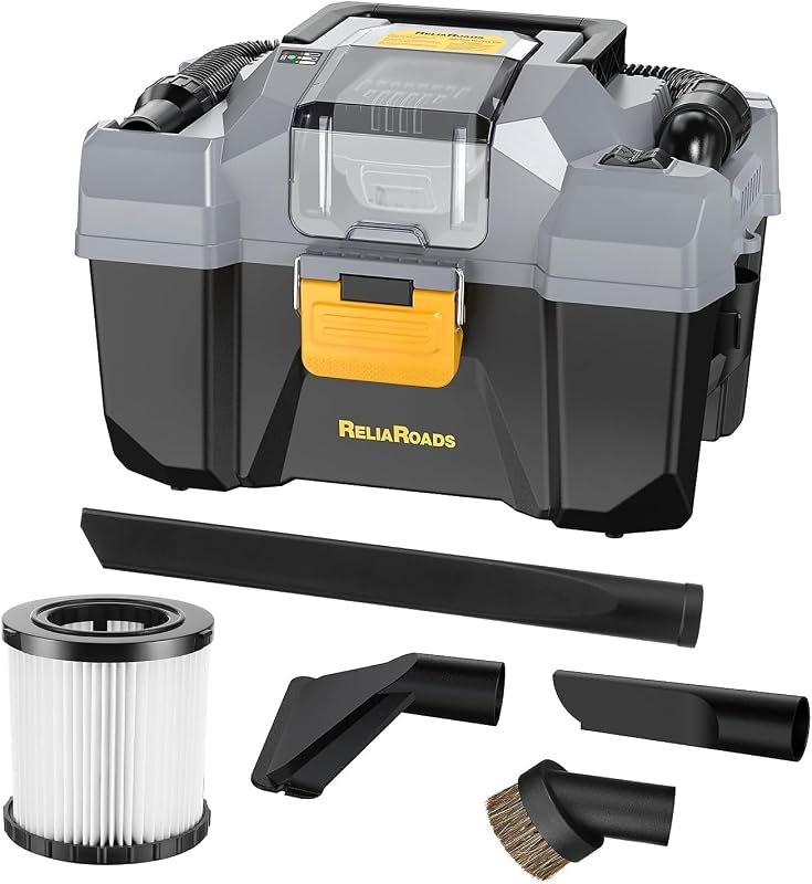 20V Cordless Vacuum Cleaner-Wet/Dry Shop Vac,2.6 Gallon Capacity,Compatible with DeWALT Batteries (Bare Tool - No