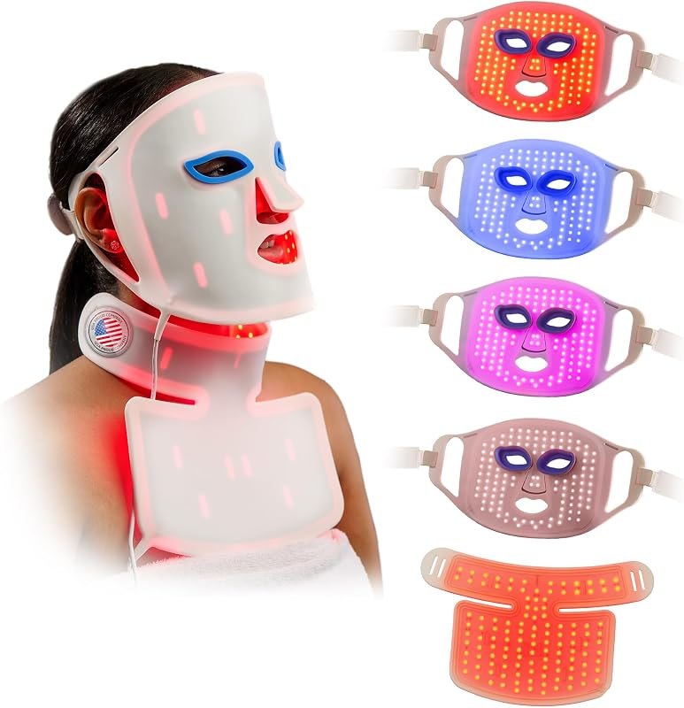 LifePro Revitaglow Red Light Therapy Mask - Triple Chip LED Face Mask — LED face mask with ear hooks for led face mask