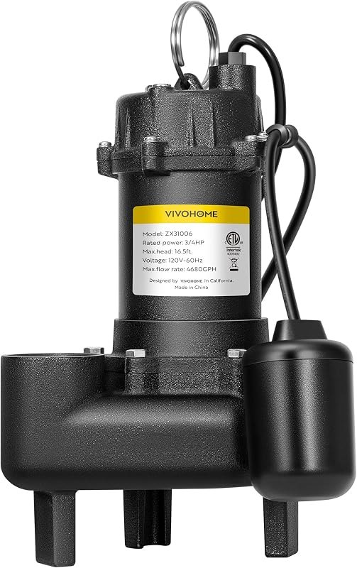VIVOHOME 3/4 HP Cast Iron Sewage/Effluent Pump for Basement, Septic Tank — septic tank pump for septic tank pump