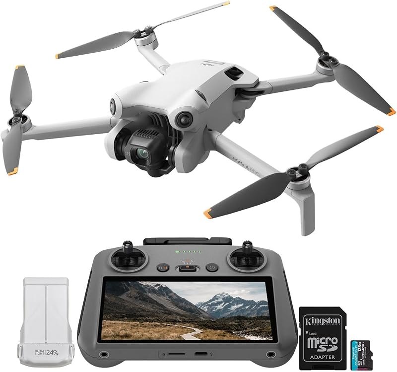 Mini 4 Pro Quadcopter Drone with DJI RC 2 Controller - 4K Ultra HD Video Capture - Compact and Portable - Intelligent