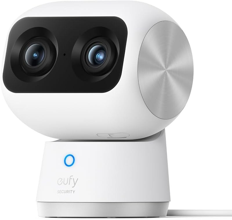 eufy Security Indoor Cam S350,Dual Cameras,4K UHD Resolution Security Camera with 8× Zoom and 360° PTZ,Human/Pet