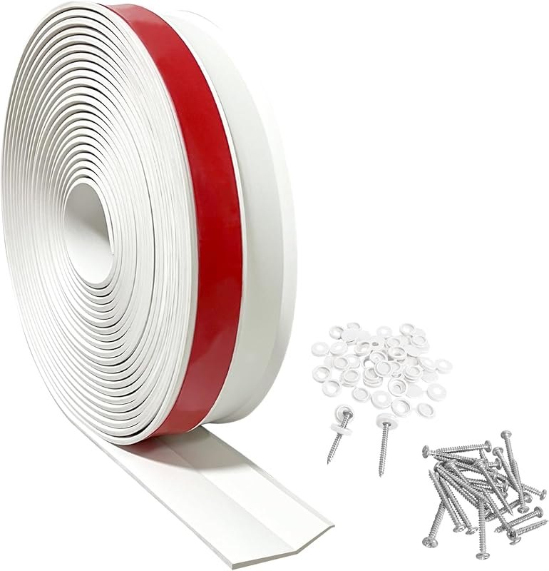 32 FT Garage Door Top and Sides Seal, White Rubber Garage Door Sealing Strip, Universal Weather Stripping Replacement
