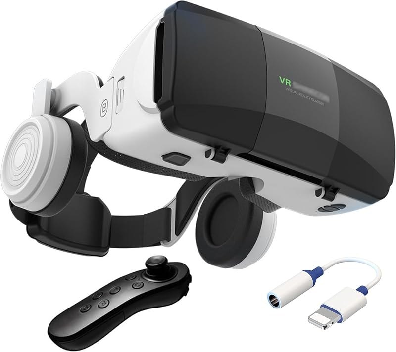 PUCIO 3D VR Glasses Virtual Reality Headset for iPhone Android Smartphone 4.7-7.8 inches, 2024 New Vr Headset Set with