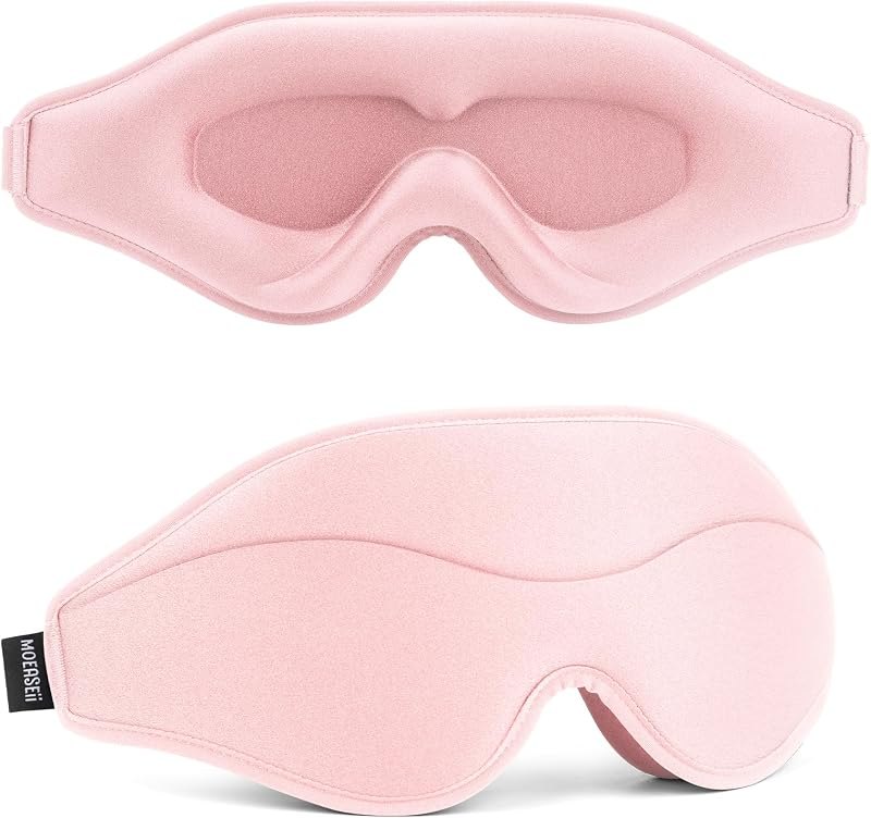Sleep Mask - Total Blackout 3D Sleeping Mask, Super Lightweight & Silky Soft Eye Mask for Sleeping, Fully Adjustable