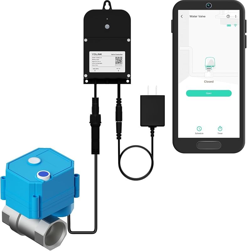 YoLink Water Shutoff Kit: 0.75" Stainless Ball Valve + Valve Controller — smart water valve for smart water valve