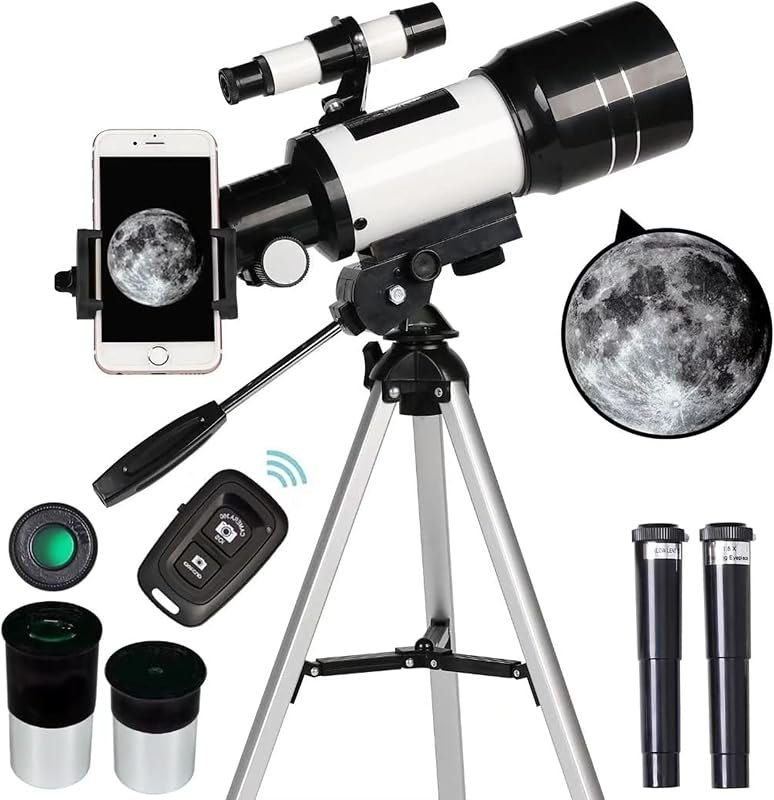 Fenbeli Telescope for Adults & kids, 70mm Aperture (15X-150X) Portable Refractor Telescopes for Astronomy Beginners