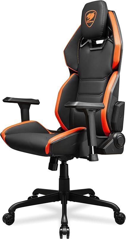 Cougar Hotrod Ergonomic and Comfortable Gaming Chair with Head and Lumbar Support, Steel Frame and Base, Reclining