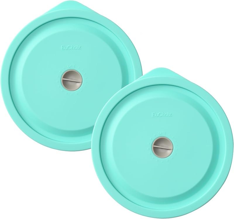 Replacement Lids for Pyrex 7200-PC 2 Cup, Silicone Round Storage Cover Lid for Anchor Hocking Glass Bowl 2 Pack with