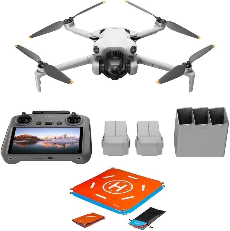 Mini 4 Pro Fly More Combo Plus with DJI RC 2 (Screen Remote Controller), Folding Mini-Drone with 4K HDR Video Camera
