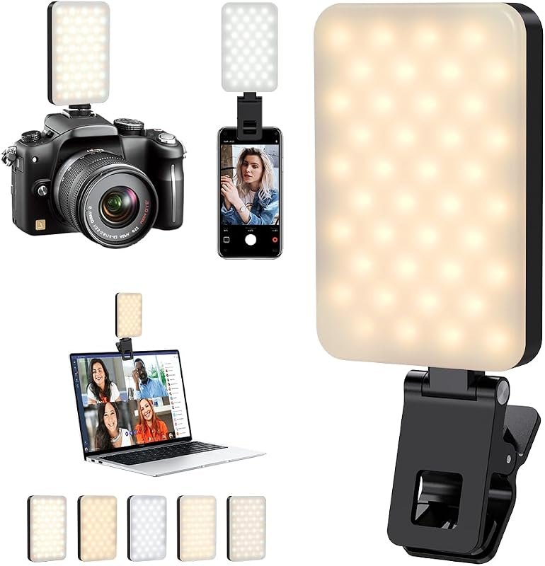 Selfie Light for iPhone,Portable Phone Clip on Light,Rechargeable LED Ring Light for Phone,Video