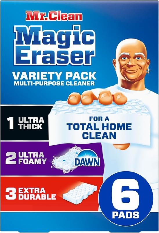 Mr. Clean Magic Eraser Sponge, All Purpose Cleaner, Cleaning Scrubber, Kitchen, Bathroom, Shower, Oven, Cleaning