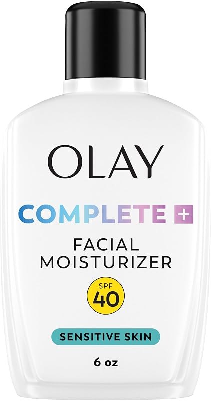 Olay Complete+ Face Moisturizer with Sunscreen SPF 40, For Sensitive Skin, Broad Spectrum Sun Protection