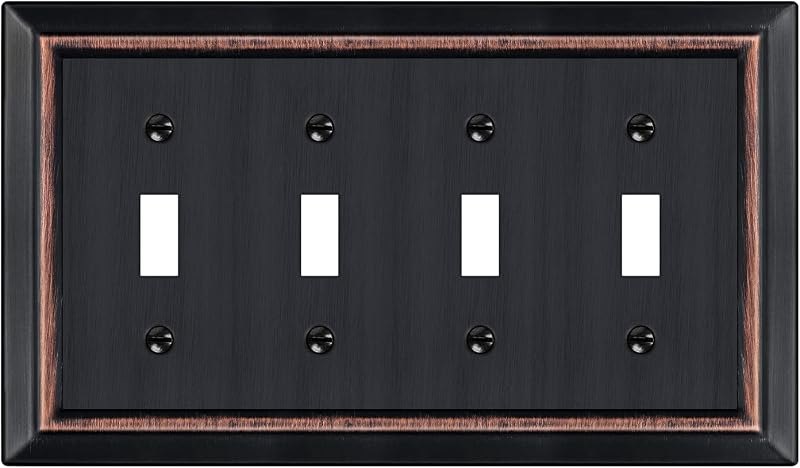 Metal Wall Plate for Electrical Outlets, Applicable to Quad Toggle — electrical wall plate for electrical wall plate