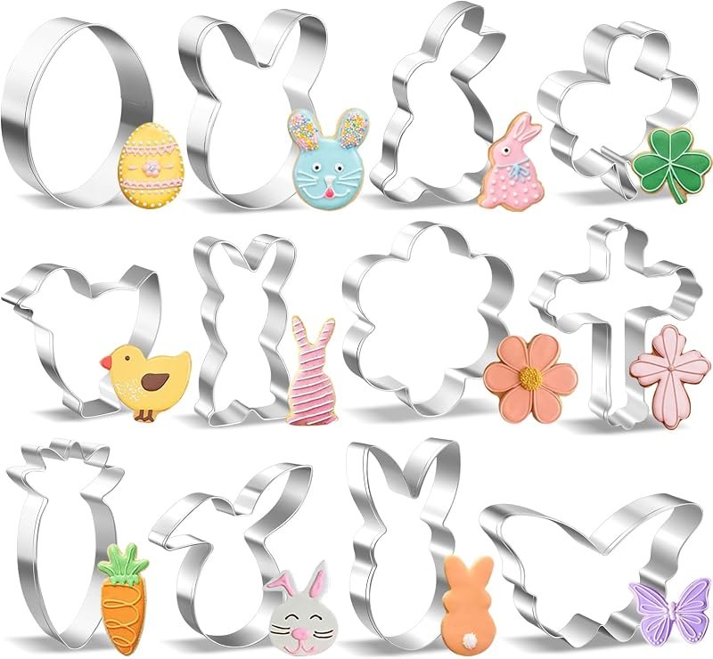 Easter Cookie Cutter Set - 12 Pieces Stainless Steel Cookie Cutters for Baking — best Oreo Cookie Cutter Set for oreo