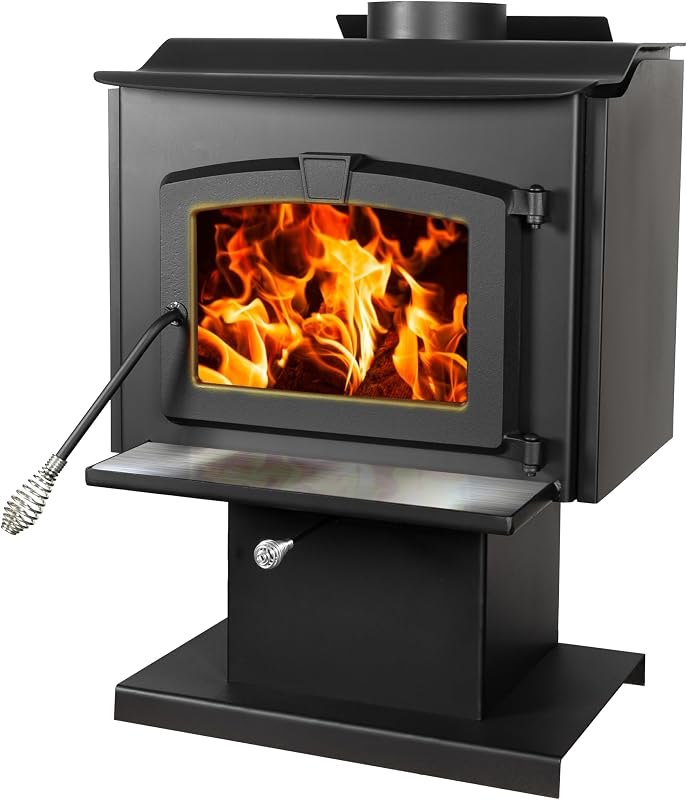 Pleasant Hearth 1,800 Sq. Ft. Wood Stove with Stainless Steel Ash Lip and Blower — homestead wood stove for homestead