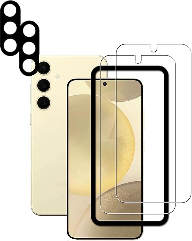 Screen Protector For Samsung Galaxy S24 5G Tempered Glass 2-Pack Camera Lens Protector Film 2-Pack with Easy Alignment