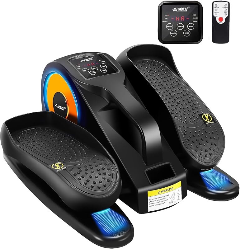 Under Desk Elliptical Machine, Leg Exerciser for Seniors Adults, Adjustable Speeds Elliptical Trainer with Remote