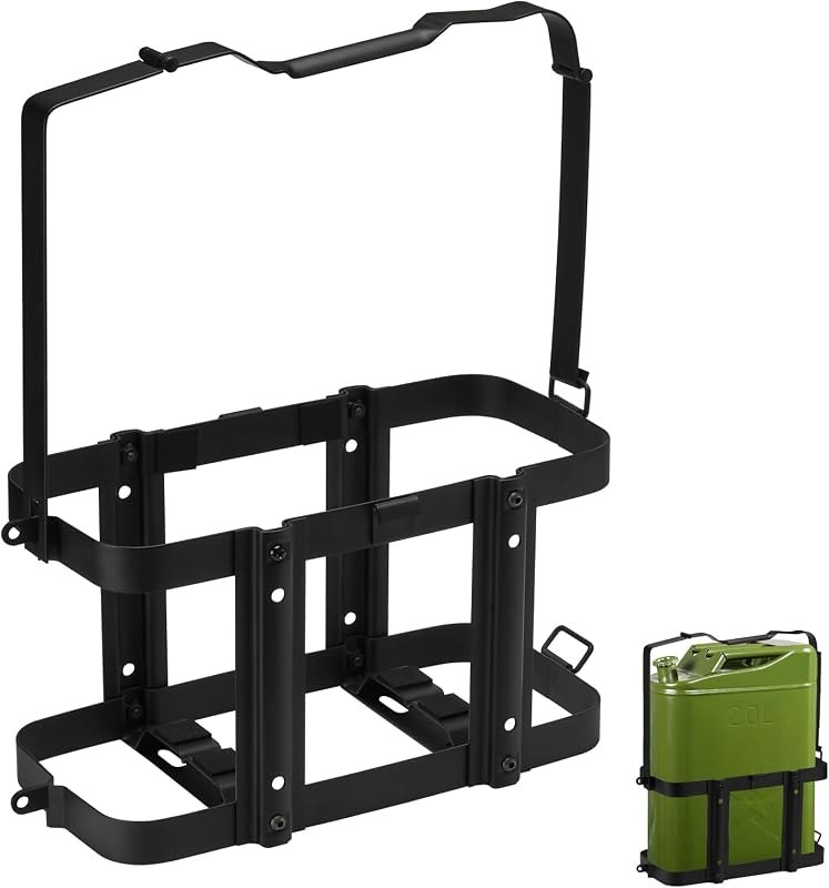 Mayouko Lockable Jerry Gas Can Holder Rack, 5 Gallon / 20 Liter Steel Jerry Can Mount Brackets, Metal Fuel & Gasolina
