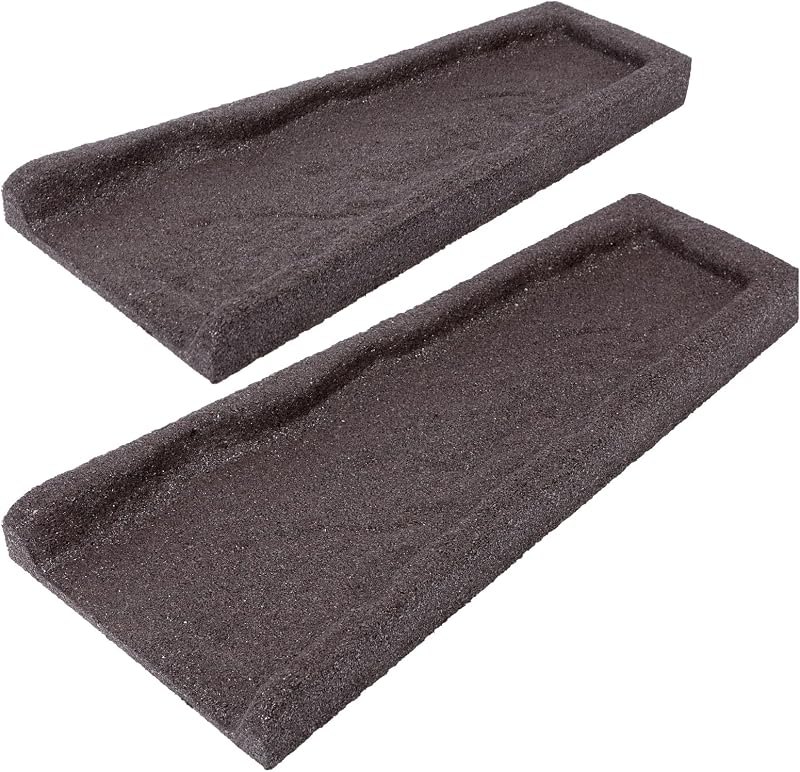 Sekcen 2 Pack Rubber Downspout Splash Block Rain Gutter Down Spout Drain Trays Brown — rain downspout extender for