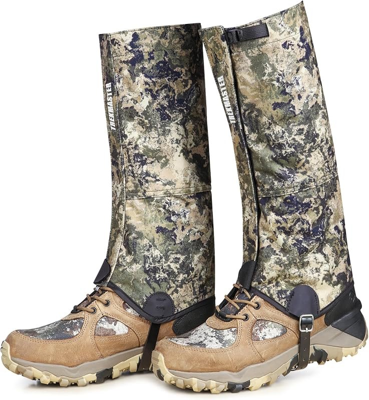 Leg Gaiters Hunting Gaiters, Premium Waterproof Leg Gaiter and Hiking Gaiters with Upgraded Rubber Foot Strap, Ideal
