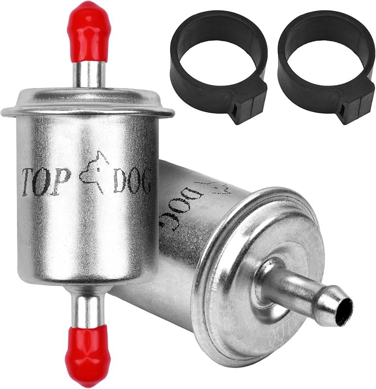 5/16 Inline Fuel Filter - 50 micron High Pressure Aluminum Gas Filter - Automotive Diesel Fuel Filters for Lawn Mower