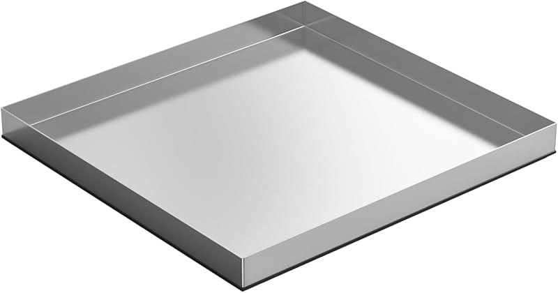 28 Inch x 30 Inch x 2.5 Inch Compact Washing Machine Pan, Heavy Duty 304 Stainless Steel Washing Machine Trays Pan