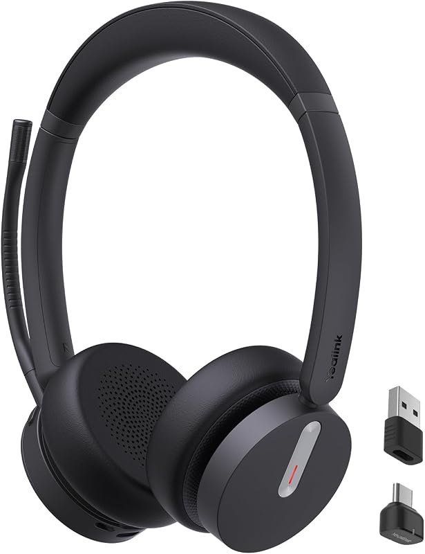 Yealink BH70 Dual Wireless Headset with Mic for Work, Bluetooth Headphone with Teams Certification, up to 35h Talk