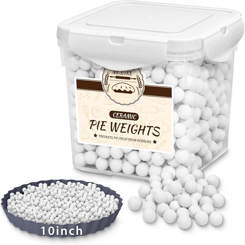 MOBYKE 2.2 LB Ceramic Pie Weights, Reusable Baking Beads for Pie Crust — baking pie weights for baking pie weights
