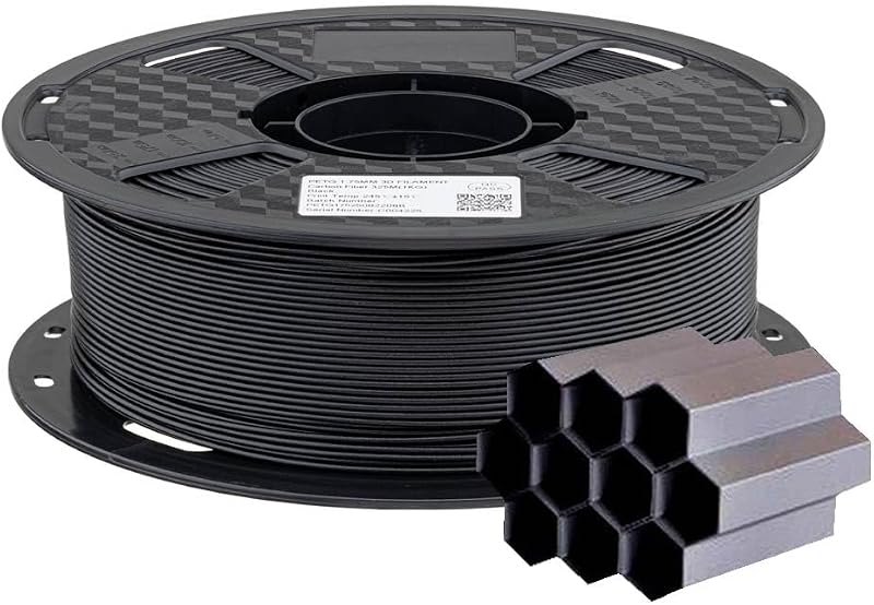 CC3D Carbon Fiber PETG 3D Printer Filament Black Carbon Fiber 1.75mm 1KG (2.2 LBS) Spool High Strength Rigidity 3D