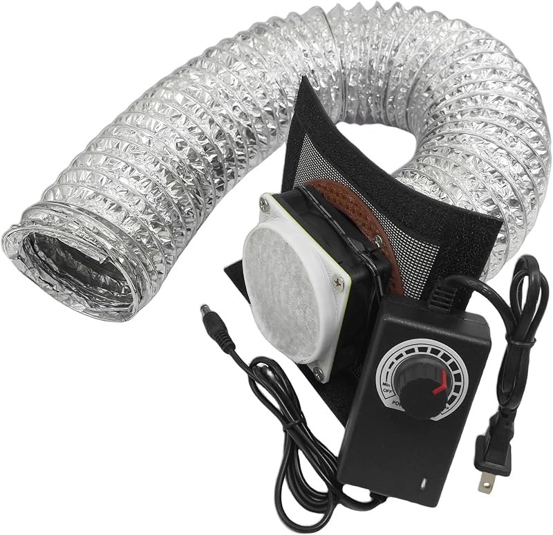 Upgrade 3-Layers Filter System Smoke Exhaust Kit with 5000RPM Fan and Speed Control Power Adapter for All Laser