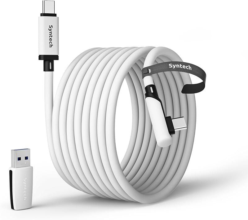 Syntech VR Link Cable 20FT for Meta Quest 3/3S/2, USB 3.0 Adapter — Quest link cable for quest link cable